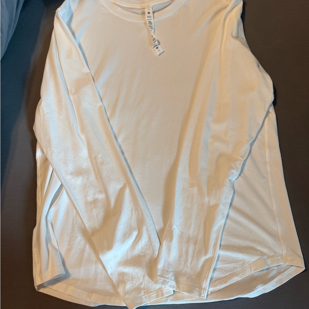 Lululemon Athletica White Fitted Long Sleeve Top